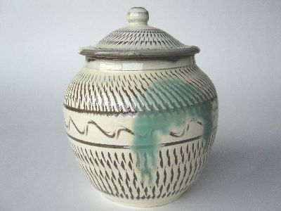 コロンビア渓谷焼　両志庵窯　大木宗完作　蹲（うづくまる）壷　共箱　V　R8721 コロンビア渓谷焼両志庵窯大木宗完作蹲（うづくまる）壷共箱VR8721